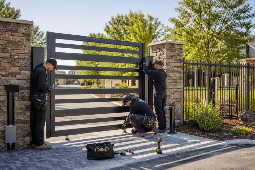 Fences + gates + decks service professional at work