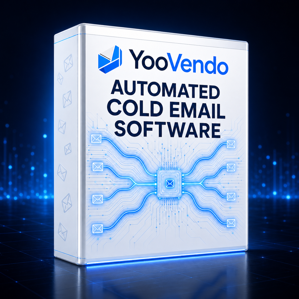 YooVendo automated cold email software for service businesses presented as a premium connected email engine